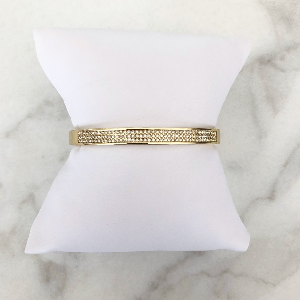 Gold Crystal Bar Bangle Bracelet